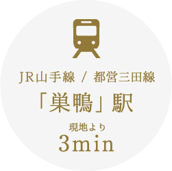 JR山手線 / 都営三田線「巣鴨」駅 現地より3分